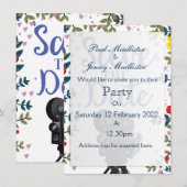 結婚式の記念日 ムービー カメラ 招待状 (正面/裏面)