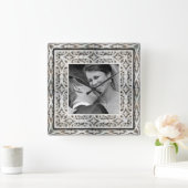 結婚式の記憶写真の時計 スクエア壁時計 (ホーム)