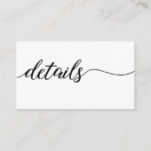 結婚式の詳細が記されたミニマルなデザインのQRコード付きカード エンクロージャーカード (正面)