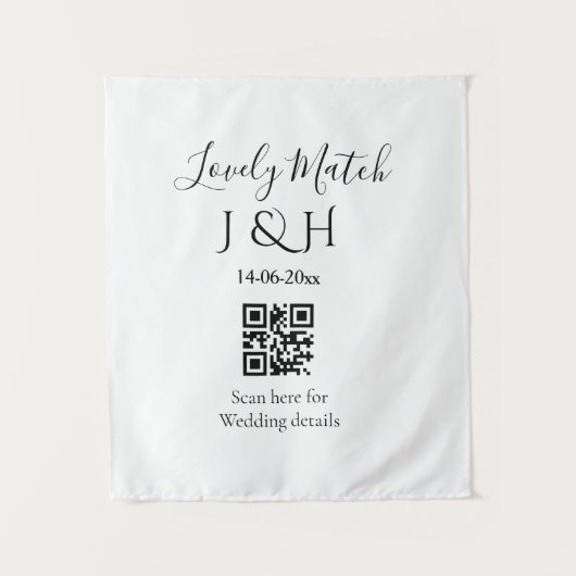 結婚式の詳細はこちら（QRコードをスキャン） タペストリー (正面)
