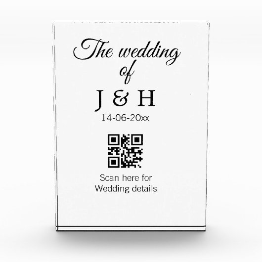 結婚式の詳細はこちら（QRコードをスキャン） フォトブロック (正面)