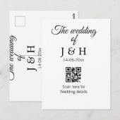 結婚式の詳細はQRコードをスキャン（追加したカップルの名前） ポストカード (正面/裏面)