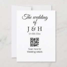 結婚式の詳細はQRコードをスキャン（追加したカップルの名前） ポストカード