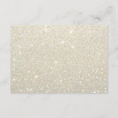結婚式の詳細カード - ホワイトゴールド グリッター ファブ エンクロージャーカード (裏面)