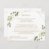 結婚式の詳細情報の幾何学的な緑の草木 エンクロージャーカード (正面/裏面)