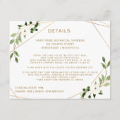 結婚式の詳細情報の幾何学的な緑の草木 エンクロージャーカード (正面)