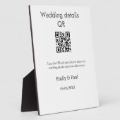 結婚式の詳細 ウェブサイト QRコード スキャン カップル名 フォトプラーク (側面)