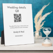 結婚式の詳細 ウェブサイト QRコード スキャン カップル名 フォトプラーク (側面)