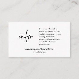 結婚式の詳細 ウェブサイト RSVP 付箋カード エンクロージャーカード