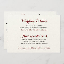 結婚式の詳細 付属カード 披露宴 マップ 招待状