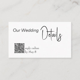 結婚式の詳細 RSVP 結婚式の予算 QRコード 名刺
