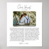 結婚式の誓いの言葉と写真の記念ギフト ポスター (正面)