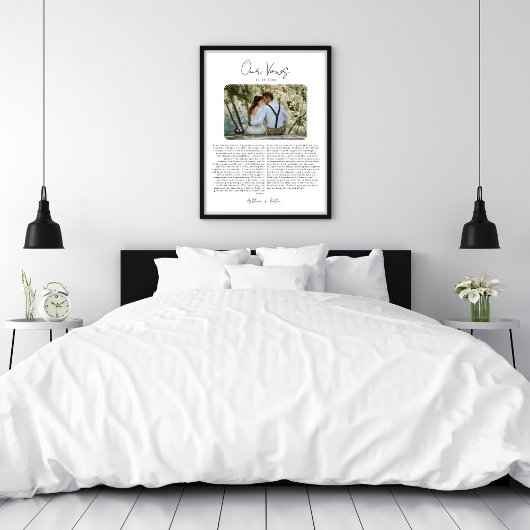 結婚式の誓いの言葉と写真の記念ギフト ポスター