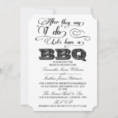 結婚式の誓いの言葉の後に、BBQをしよう！ 招待状 (正面)