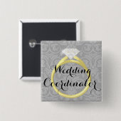 結婚式の調整者の花嫁の結婚披露宴の名札 缶バッジ (正面&裏面)