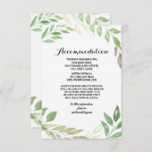 結婚式の調節は群葉の葉の緑を梳きます エンクロージャーカード (正面/裏面)