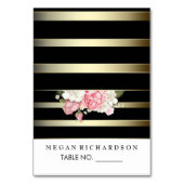 結婚式の護衛は花のヴィンテージを縞で飾ります梳きます テーブルナンバー (正面)