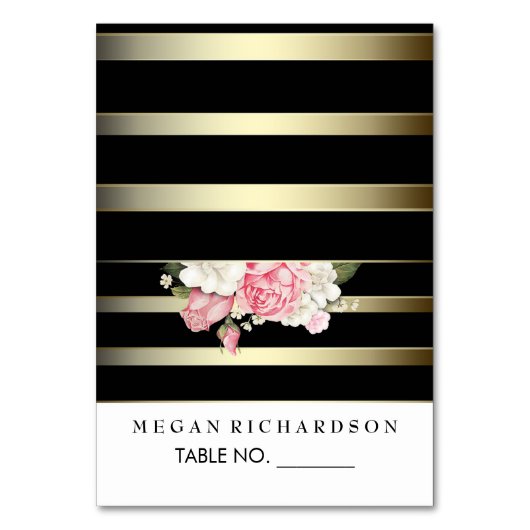 結婚式の護衛は花のヴィンテージを縞で飾ります梳きます テーブルナンバー (正面)