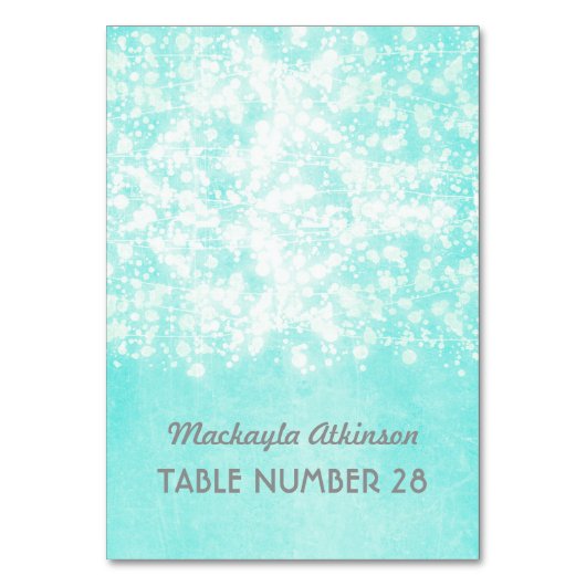 結婚式の護衛は青いひもライトを梳きます テーブルナンバー (正面)