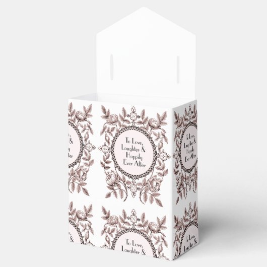 結婚式の贈り物と好意、ほこりっぽいピンクビクトリアンスタイル、 フェイバーボックス (オープン)