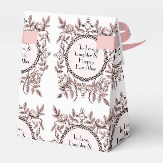 結婚式の贈り物と好意、ほこりっぽいピンクビクトリアンスタイル、 フェイバーボックス (裏面サイド)