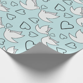 結婚式の贈り物に最適な無縫製の平和の鳩のデザイン ラッピングペーパー