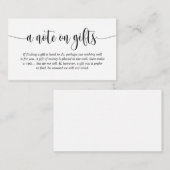 結婚式の贈り物に関するモダンメモエレガント、スクリプトEnc エンクロージャーカード (正面/裏面)
