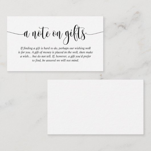 結婚式の贈り物に関するモダンメモエレガント、スクリプトEnc エンクロージャーカード (正面/裏面)