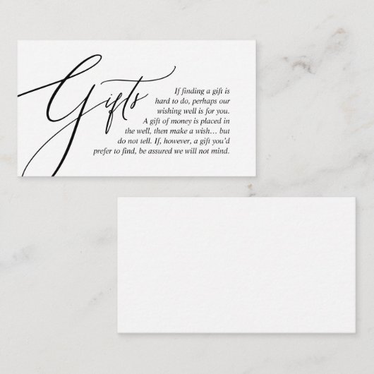 結婚式の贈り物に関するモダン手紙エレガント エンクロージャーカード (正面/裏面)
