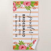 結婚式の贈り物 ブライズシャワー パーティー ギフト 結婚式 ビーチタオル (正面)