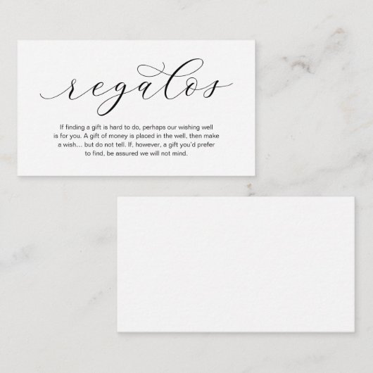 結婚式の贈り物、レガロ、美しいラグジュアリーに関するメモ エンクロージャーカード (正面/裏面)