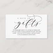 結婚式の贈り物、美しいエレガンスラグジュアリーに関するノート エンクロージャーカード (正面)