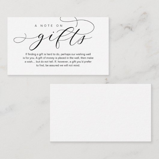 結婚式の贈り物、美しいエレガンスラグジュアリーに関するノート エンクロージャーカード (正面/裏面)