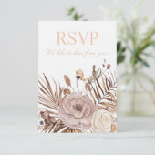 結婚式の返信カード ミニマル ボタニカル レスポンス カード (スタンド正面)