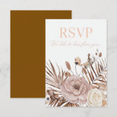 結婚式の返信カード ミニマル ボタニカル レスポンス カード (正面/裏面)