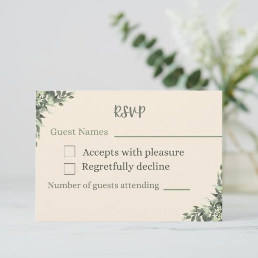 結婚式の返信カード 出欠カード (スタンド正面)