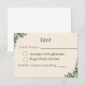 結婚式の返信カード 出欠カード (正面/裏面)