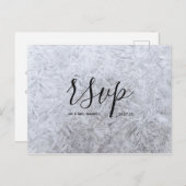 結婚式の返信カード | 木目調スクリプトのポストカード インビテーションポストカード (正面/裏面)