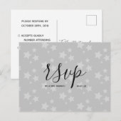 結婚式の返信カード | 白い星のスクリプトポストカード インビテーションポストカード (正面/裏面)