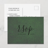 結婚式の返信カード | 緑の草のスクリプトのポストカード インビテーションポストカード (正面/裏面)