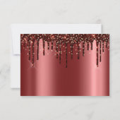 結婚式の返信 ゴールドドリップス ワインレッドのブライズシャワー 出欠カード (裏面)