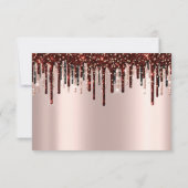 結婚式の返信　ゴールドドリップス ワインレッドのブライダルローズ 出欠カード (裏面)