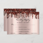 結婚式の返信 ゴールドドリップ ワインレッド ブライダル ローズ 出欠カード (正面/裏面)