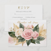 結婚式の返信 バラの花束 出欠カード (正面/裏面)