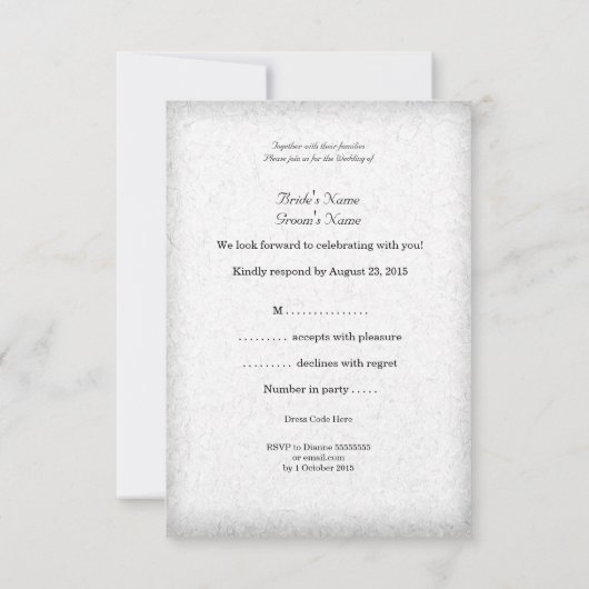 結婚式の返信 黄色のバラのスタニングなブーケ 招待状 (裏面)