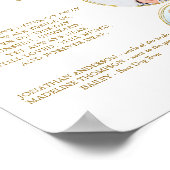 結婚式の追悼 Elegant Gold 3 フォト ウェディング メモリアル ポスター (角)