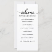 結婚式の進行表 おしゃれなブラック＆ホワイト (正面)