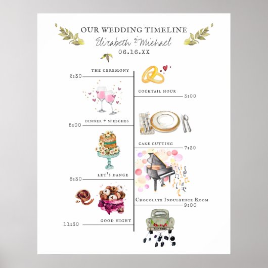 結婚式の進行表 ウェルカムサイン ポスター (正面)