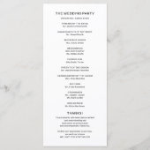 結婚式の進行表 セレモニープログラム プログラム (裏面)