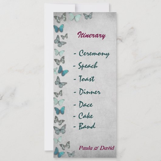 結婚式の進行表 招待状 (裏面)